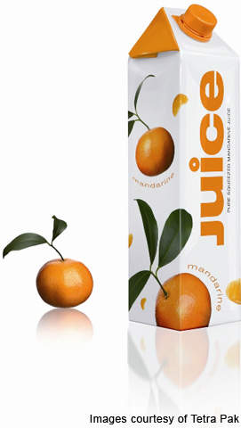 Fruit-Topped Juice Bottles : juice packaging system