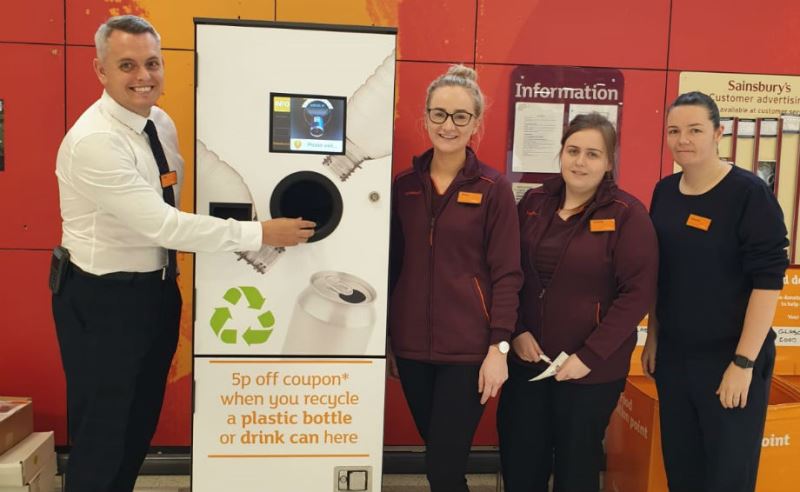 Sainsbury’s trials reverse vending recycling in Braehead, Scotland