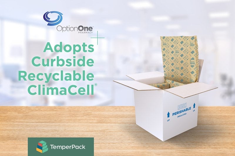 OptionOne replaces Styrofoam with TemperPack’s plant-based packaging