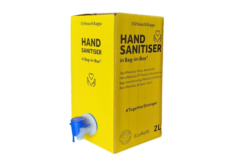 unveils Bag-in-Box's sanitiser packaging