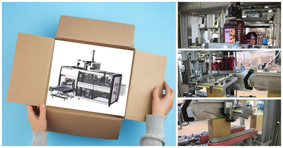 Three in one solution: product picking, container placing, box sealing...pack ready!