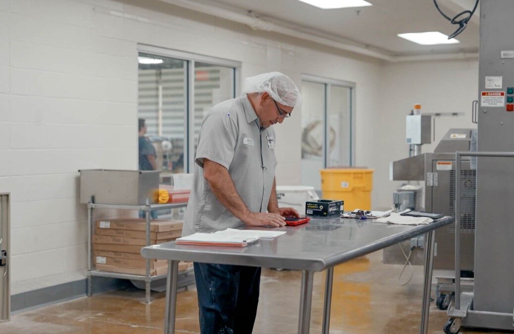 Worker in bakery