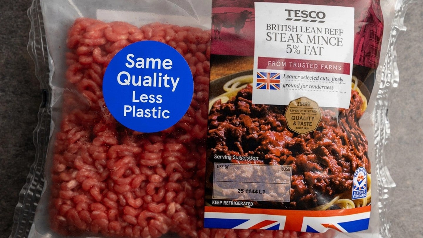 Tesco launches new fresh mince packaging with 70% less plastic