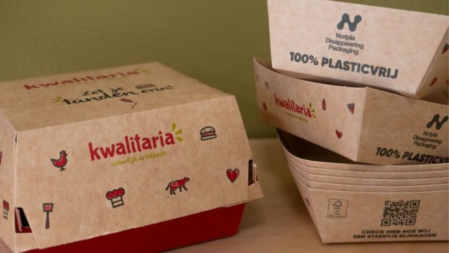 Kwalitaria to roll out Notpla seaweed-coated packs across Dutch sites