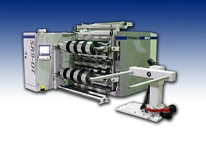Next generation Titan SR9-DT Dual Turret slitter rewinder with electronic unloader Next generation Titan SR9-DT Dual Turret slitter rewinder with electronic unloader